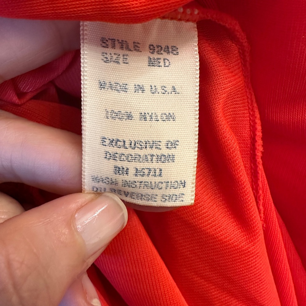 ⭐ Vintage Vanity Fair Red Nylon Lace Peignoir Set (Robe + Nightgown) - Picture 13 of 13